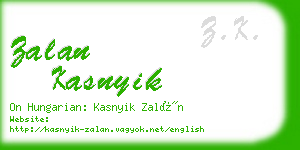 zalan kasnyik business card